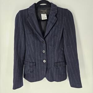 Odeeh Blue Stripe Wool Blend Blazer Jacket XS